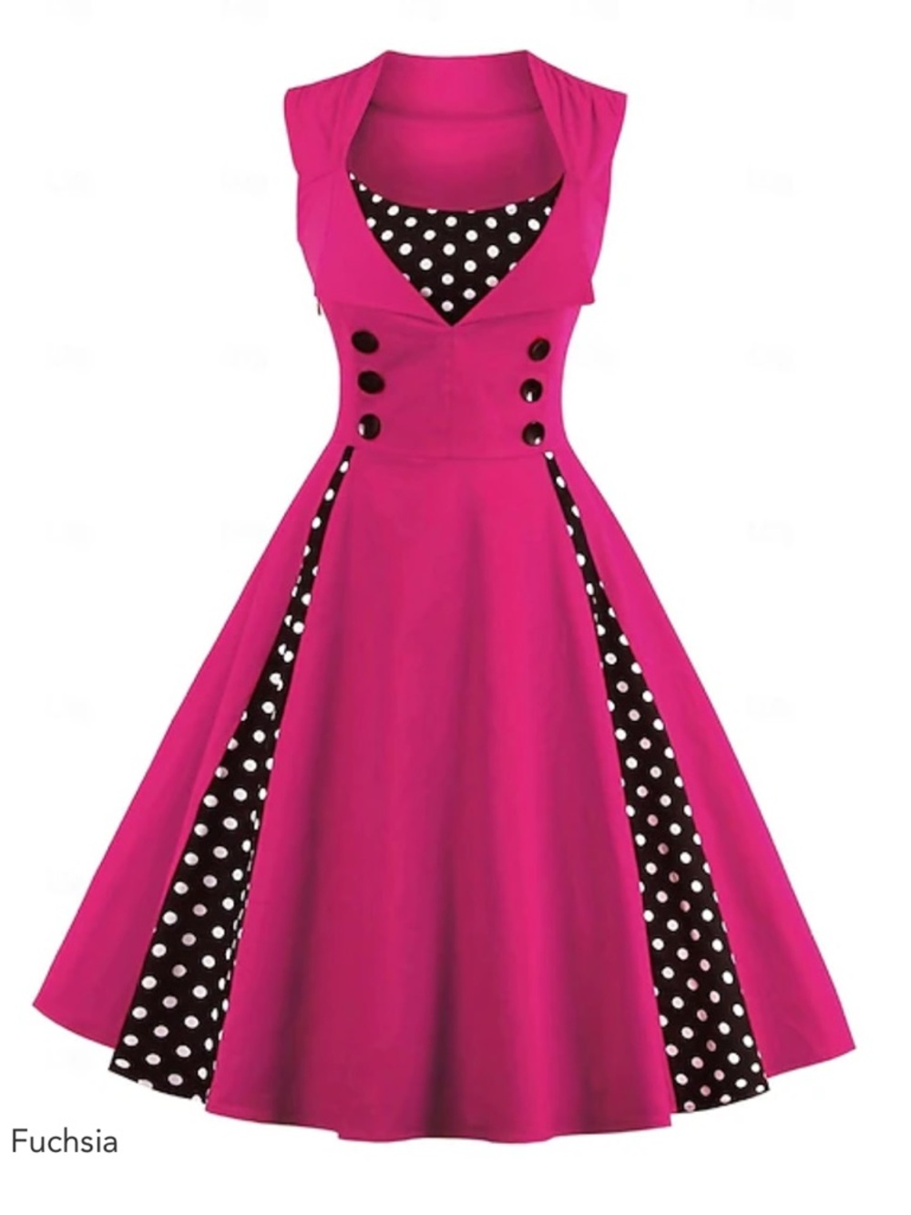 1950s Pink and polka dot Pin up Dress